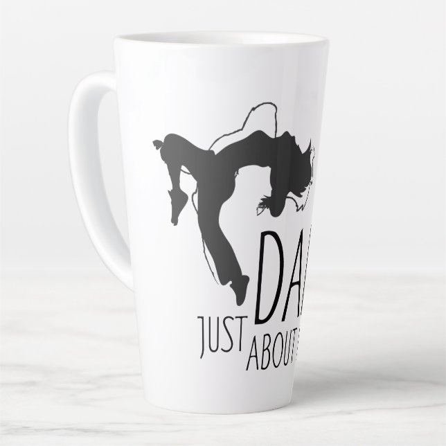 Tasse Latte Un message amusant - Juste Danser 1 (Angle gauche)