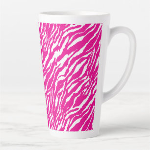 Tasse Latte Un motif floral complexe en rose et blanc, art