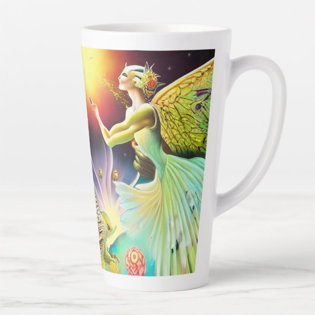 Tasse Latte Une époque de peinture à l'huile repensée (Droite)