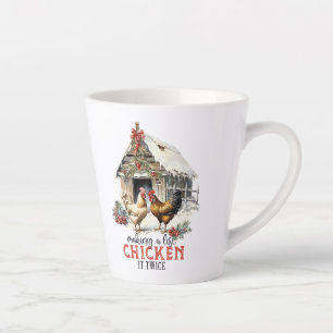 Tasse Latte Une ferme rétro qui fait du poulet à l'église est 