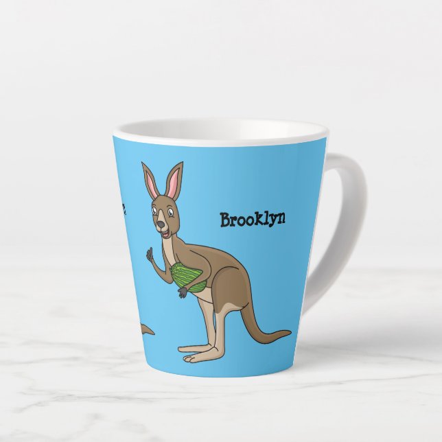 Tasse Latte Une jolie illustration de kangourou australien (Angle droit)
