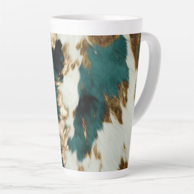 Tasse Latte Vache blanche de l'Ouest Emerald Gold (Angle droit)