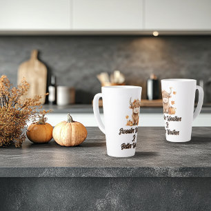 Tasse Latte Vache des Highlands de l'automne