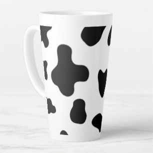 Tasse Latte Vache moderne belle en noir et blanc