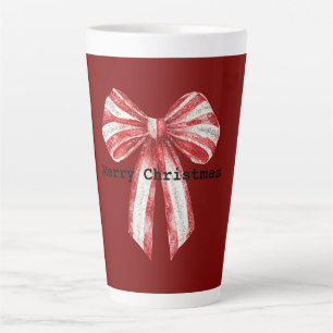 Tasse Latte Vaches de menthe blanche rouge Noël