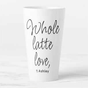 Tasse Latte Valentine entier Latte Love Script noir