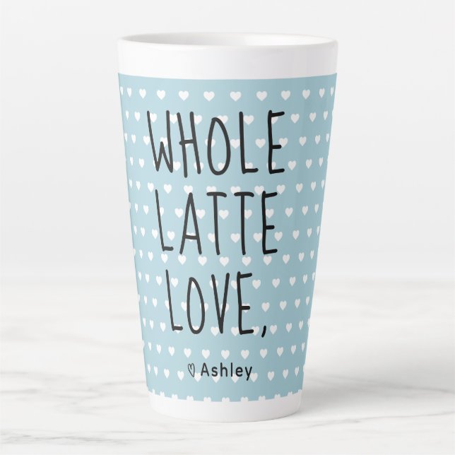 Tasse Latte Valentine entier Latte Love Script noir (Devant)