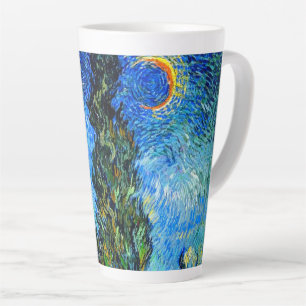 Tasse Latte Van Gogh Road avec Cypress et Star