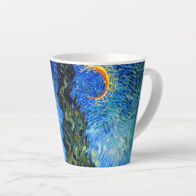 Tasse Latte Van Gogh Road avec Cypress et Star (Angle droit)