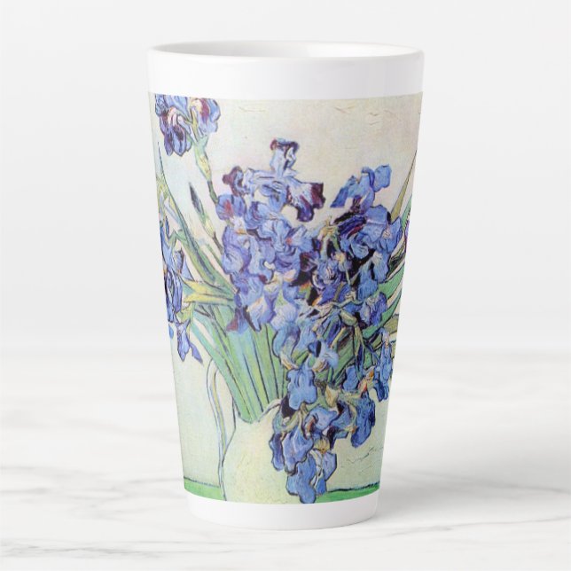 Tasse Latte Vase Still Life avec Irises par Vincent van Gogh (Devant)