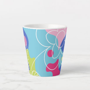 Tasse Latte Vecteur vectoriel tendance motif d'une fleur d'été