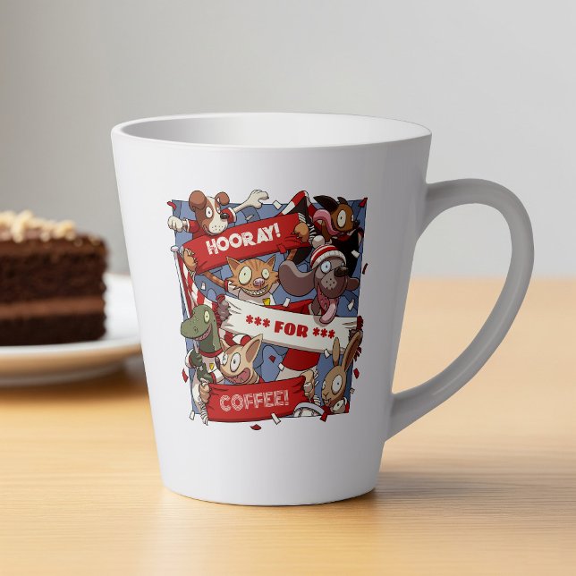 Tasse Latte Ventilateurs Animaux Drôle Hour Pour Caricature De (Créateur téléchargé)