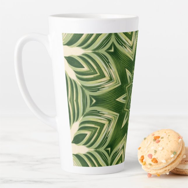 Tasse Latte verdure abstraite botanique palmier tropical feuil (En situation)