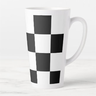 Tasse Latte Vérificateur noir et blanc