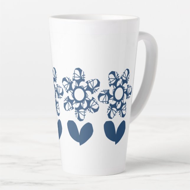 Tasse Latte Véritable Daisy Bleu Déco (Angle droit)