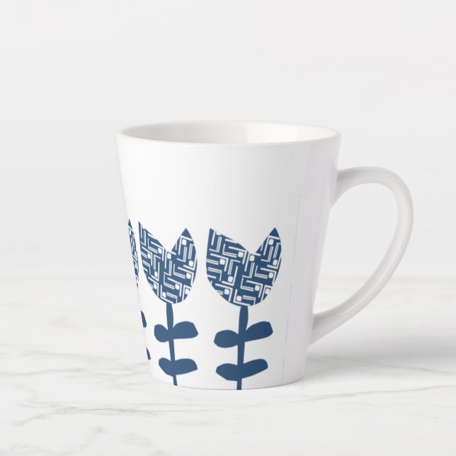 Tasse Latte Véritable Tulipe de Geo Bleu (Droite)