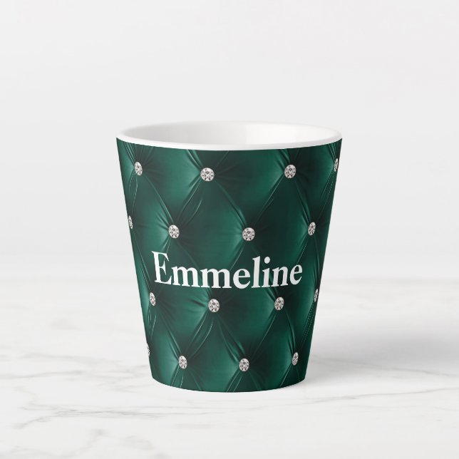 Tasse Latte Vert Turquoise et chaud Faux Velvet (Devant)