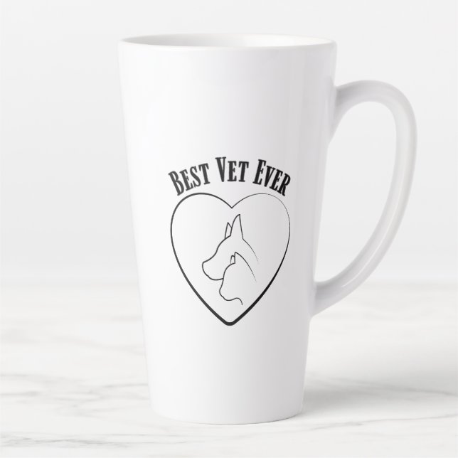 Tasse Latte Vet Tech Meilleur Technicien Vétérinaire Animal Do (Droite)