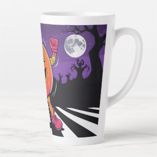 Tasse Latte Vibe me Jack-o-lanterne Tshirt à manches longues