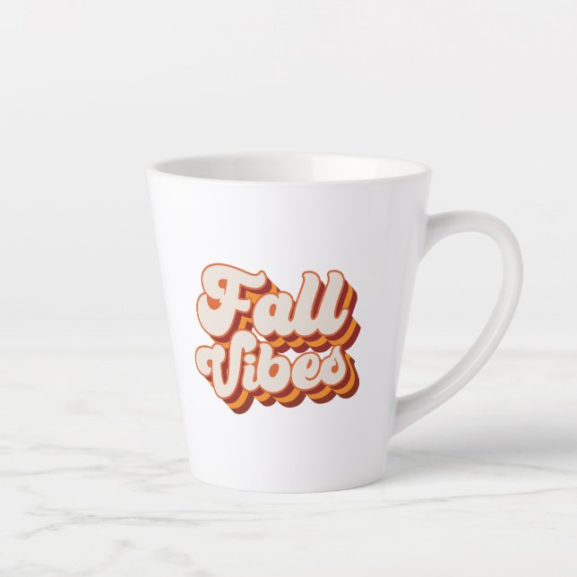 Tasse Latte Vibes d'automne rétro (Droite)