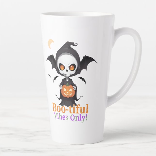 Tasse Latte Vibes de chauves-souris d'Halloween (Droite)