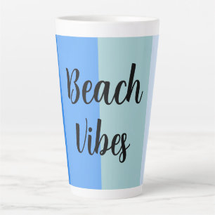 Tasse Latte Vibes De Plage, Bleues
