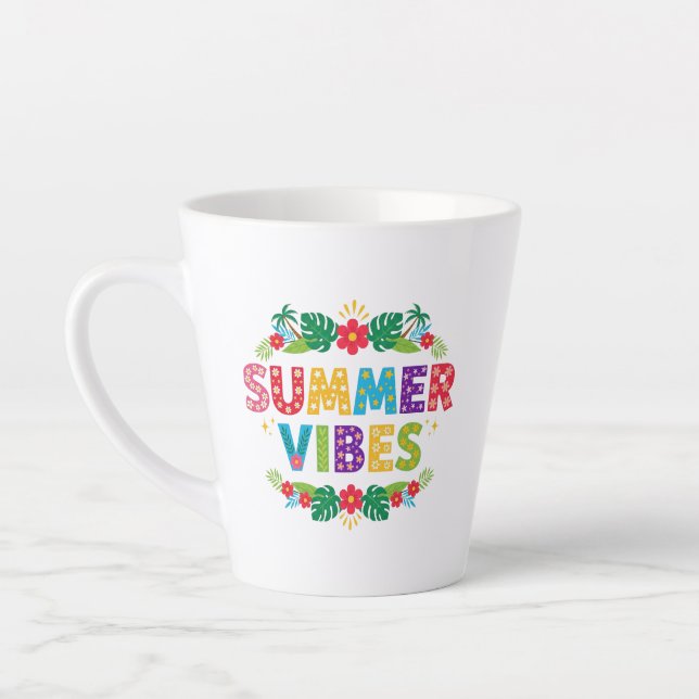 Tasse Latte Vibes été Floral Design-54504 Sweat - shirt à capu (Gauche)