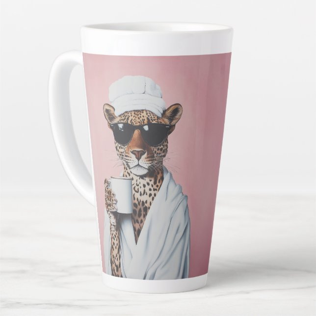 Tasse Latte Vibes Leopard détendues (Angle gauche)