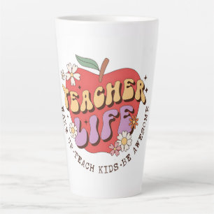 Tasse Latte Vie de l'enseignant - Réveil, Enseigner, Inspirer