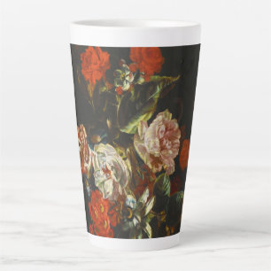 Tasse Latte Vie morte vintage avec fleurs