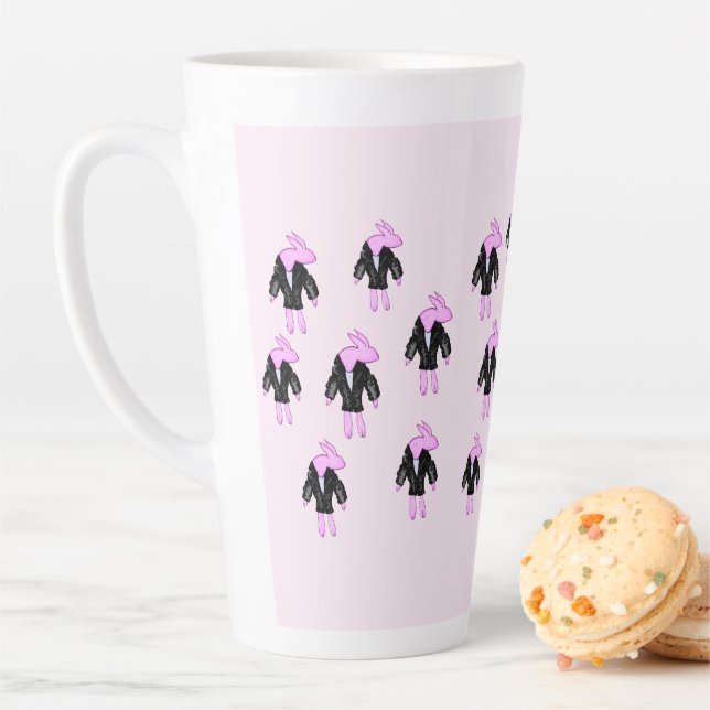 Tasse Latte Vigueur rose lapin (En situation)