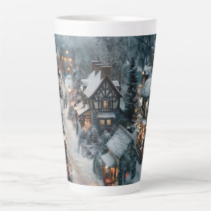 Tasse Latte Village d'hiver