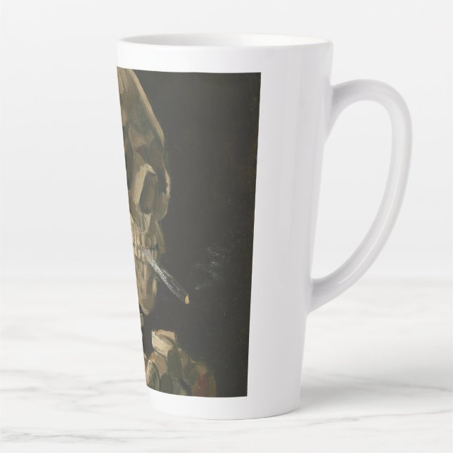Tasse Latte Vincent Van Gogh - Le crâne avec la cigarette en f (Droite)