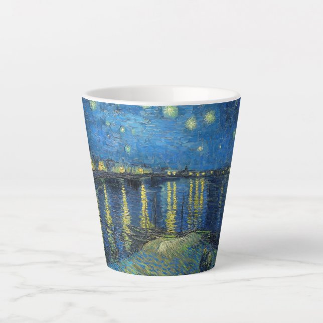 Tasse Latte Vincent van Gogh Starry Night Over the Rhone (Devant)