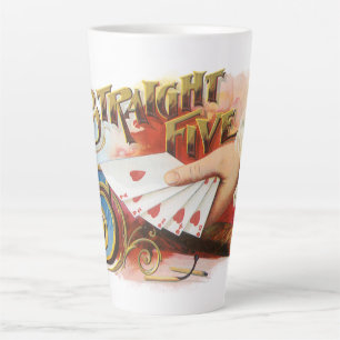 Tasse Latte Vintage Cigar Étiquette Art Flush droit avec Coeur