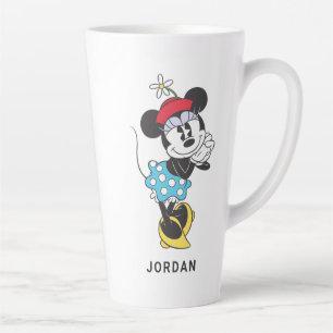 Tasse Latte Vintage classique Minnie Souris Retro Flower Casqu