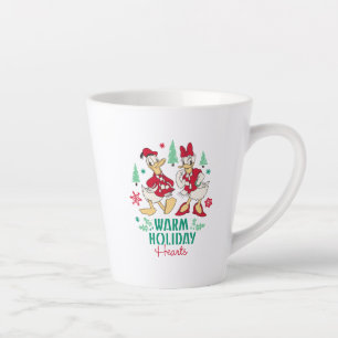 Tasse Latte Vintage Donald & Daisy   Coeurs de vacances chauds