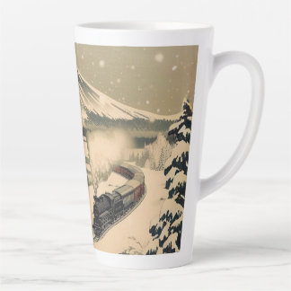 Tasse Latte Vintage Japanese Winter Train