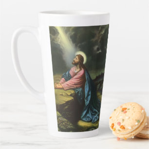 Tasse Latte Vintage Jésus Christ prier, Jardin de Gethsémani