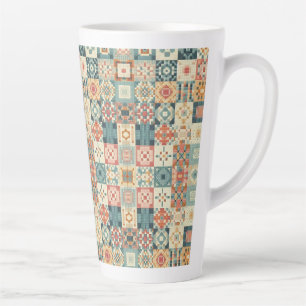 Tasse Latte Vintage, patchwork, paré