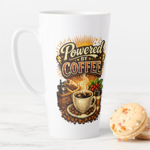Tasse Latte Vintage Propulsé par le Café – Design Rétro pour A