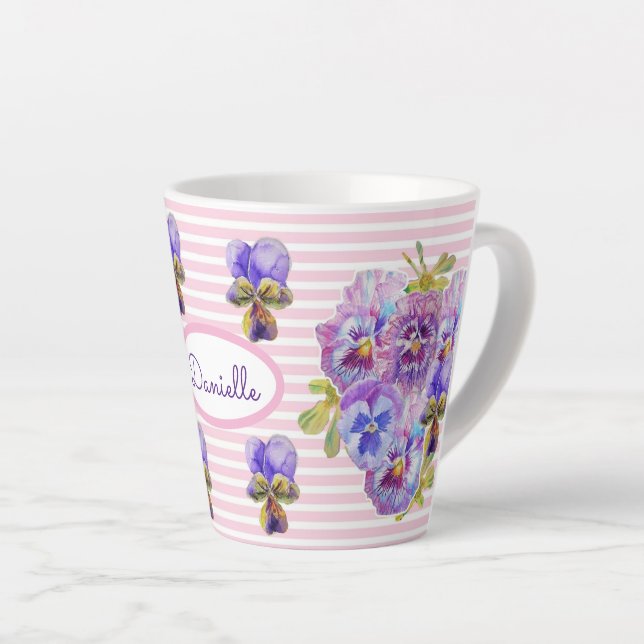 Tasse Latte Viole Vintage  femmes rose (Angle droit)