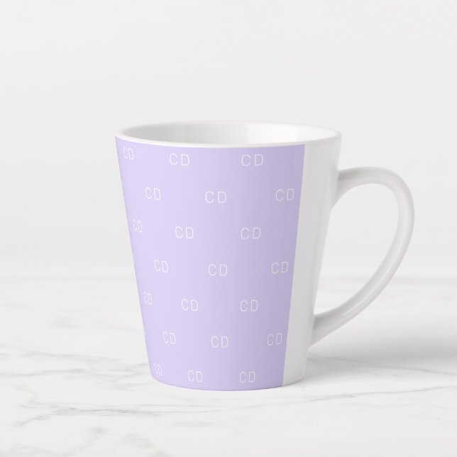 Tasse Latte Violet lavande monogramme initiales motif (Droite)