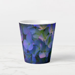 Tasse Latte Violet violet rose bleu hydrangée maman fleur
