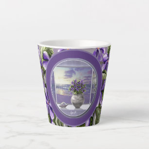 Tasse Latte violettes dans un bocal de lune