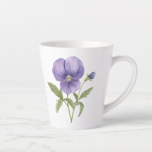 Tasse Latte Violettes Fleur de Naissance de Février