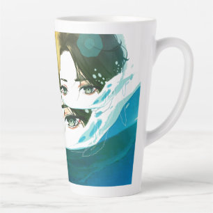 Tasse Latte visage de femmes abstraites