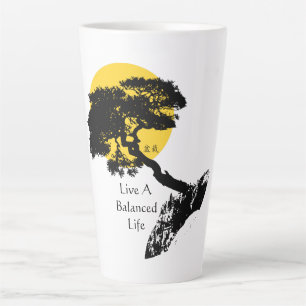 Tasse Latte Vivez un arbre bonsaï à vie équilibrée