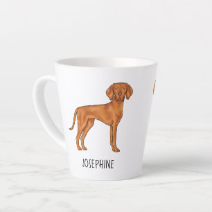 Tasse Latte Vizsla Hongroise Cute Pointer Chien Avec Nom Perso