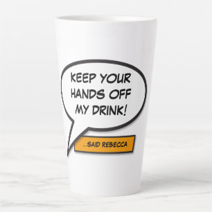 Tasse Latte Votre bulle de message de discours Fun Retro bande